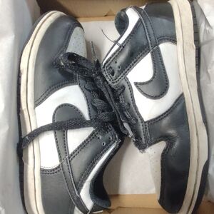 Kids Nike Dunk Black & White Panda's 13c